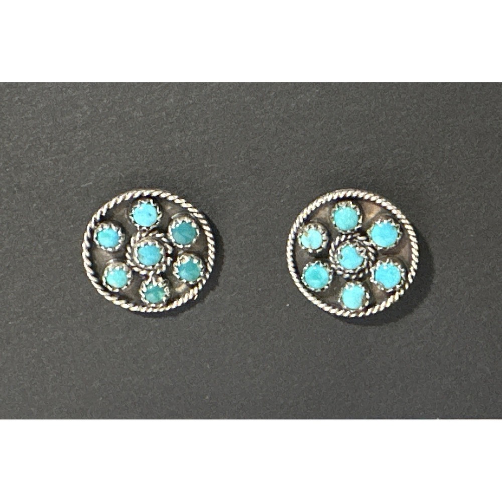 Vtg 1950s FRANK PATANIA THUNDERBIRD STUDIOS Sterling Turquoise Earrings